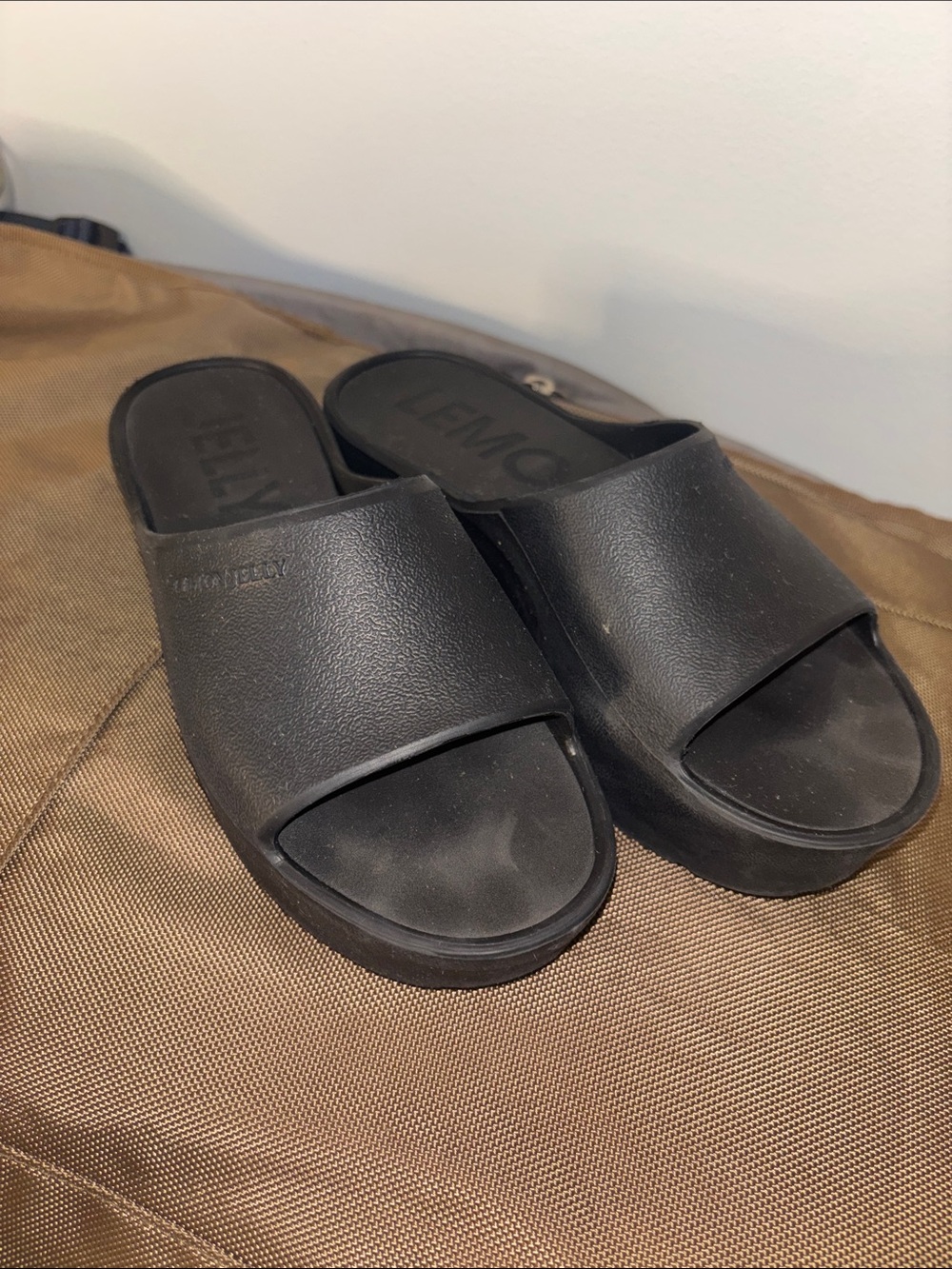 Lemo Black Platform Slide Sandals for Women